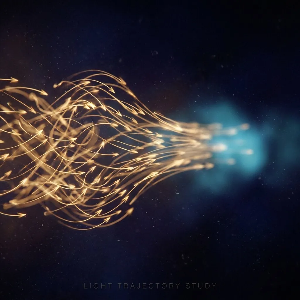 Strobic generative flashes drifting across a dense vector field.